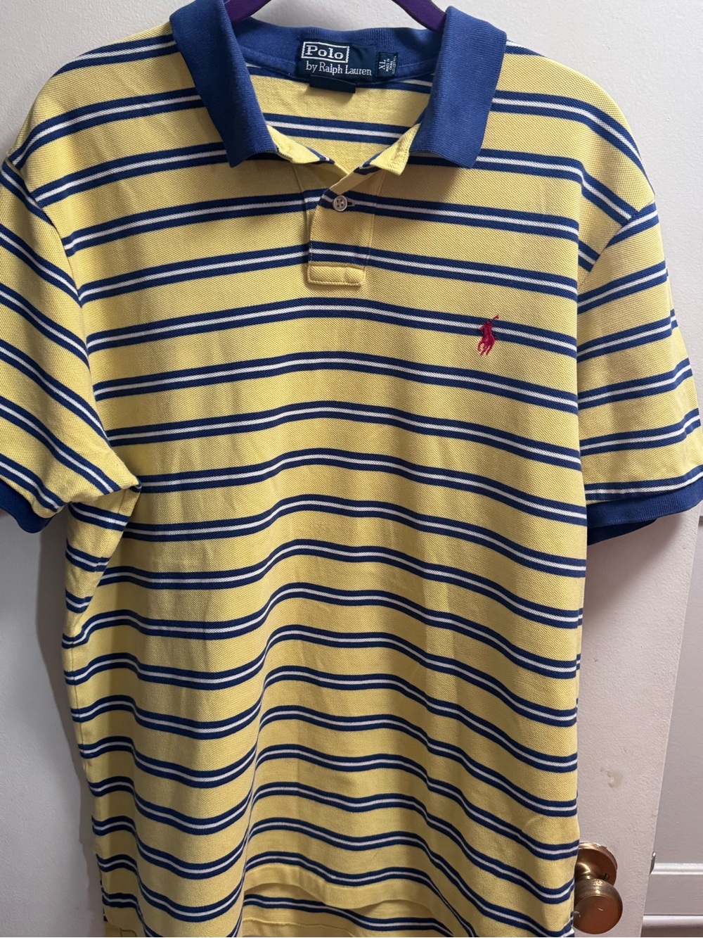 Ralph Lauren Yellow & Navy Striped Polo Shirt